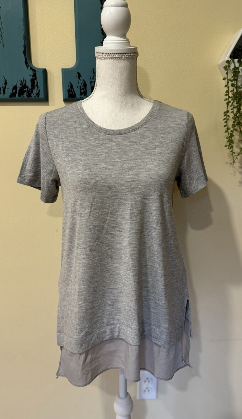 Soft Surroundings Willa Short Sleeve Tee in Heather Grey Size XS (4/6)